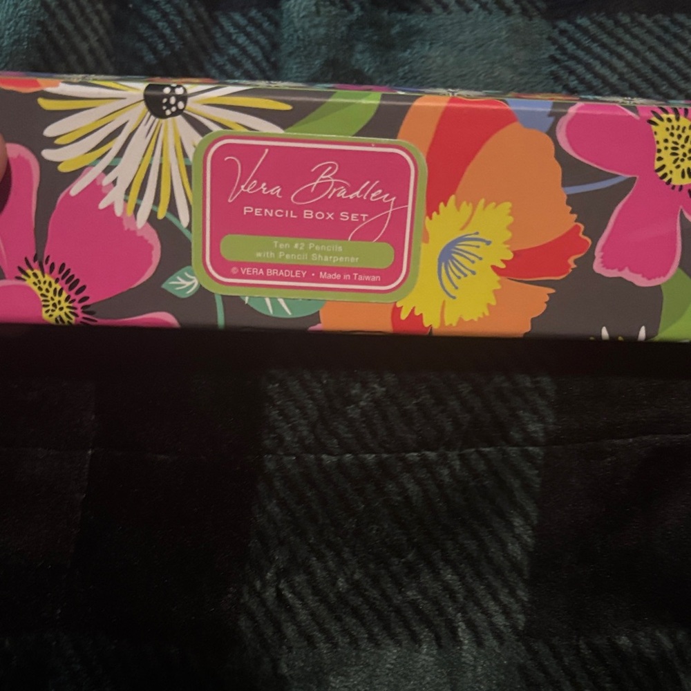 Vera Bradley Colorful Floral Pencil Box Set